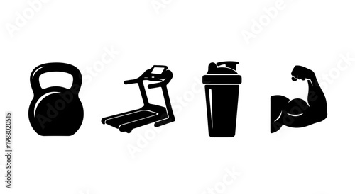Vector illustration of a bottle of beer and a bottle of wine set with a black coffee mug and water glass icon on a kitchen container