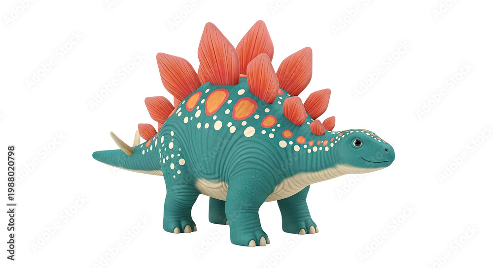 Naklejka premium Cartoon Stegosaurus Dinosaur