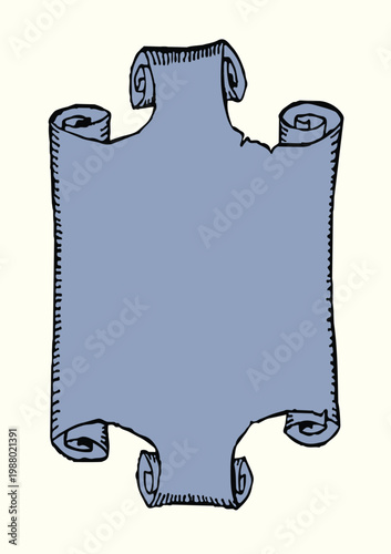 Old paper scroll. Vector drawing icon