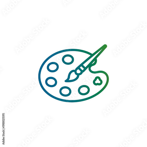 Vector illustration of a bowl with brushes, simple art tool design, editable vector artwork, arrangement of isolated objects on transparent background.
