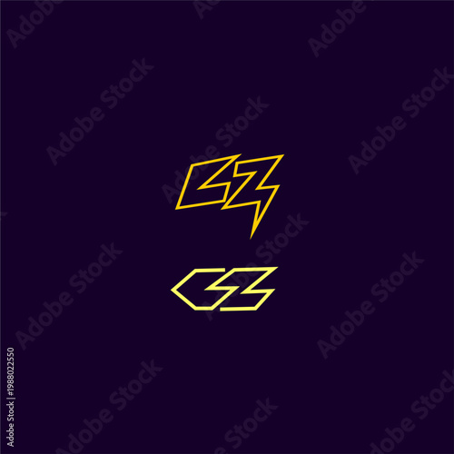Aggressive dual-lightning bolt letter logo combining flag and flash motifs, designed for esports teams, gaming clans, sports brands, and competitive tournament identity applications