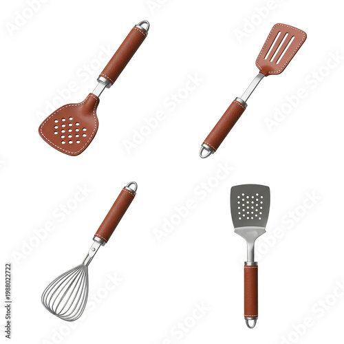Kitchen Utensils Set Spatulas Whisks and Cooking Tools.