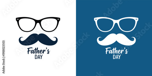 Celebrate father's day stylish glasses and mustaches graphic for dad happy father's day