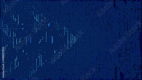 Abstract digital pattern of blue lines and dots resembling a matrix or code