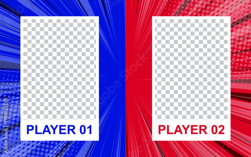 Pop art comic Fight versus with halftone background. Retro style vector cartoon illustration. Design for comics, posters, banners, and competitions.