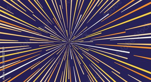 Abstract Starburst Background with Radial Lines and Dark Blue Backdrop