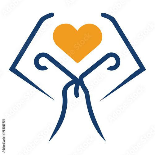 Stylized hands holding heart shape icon representing love, care, support, and health for donation, charity, and medical services with compassion.