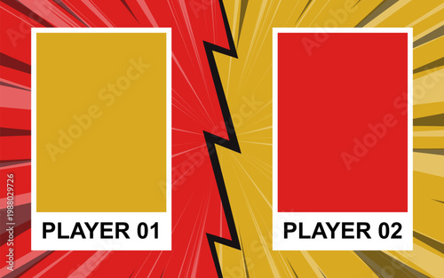 Flat style battle screen design vector illustration. A battle screen for battle or game.