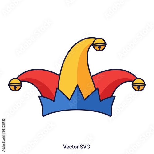 Jester Hat with Bells - Colorful Medieval Fool Cap