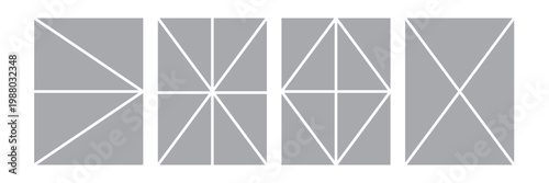 Set of comic 4 frame photo collage layout