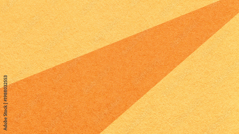 Fototapeta premium Abstract geometric light yellow paper background with orange ray, macro texture for banner, template, presentation
