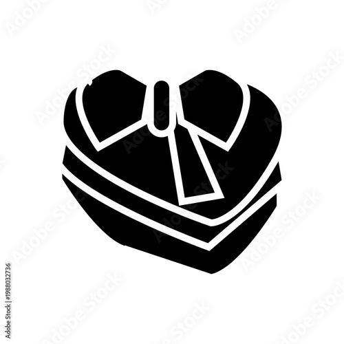 black heart box gift wedding icon vector illustration
