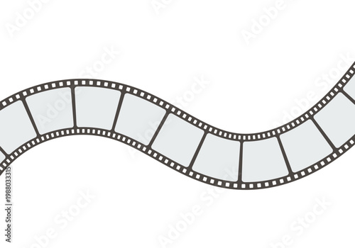 Tira de película cinematográfica con forma ondulada