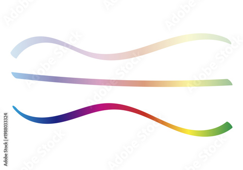 Tres pinceladas horizontales con degradados de colores vibrantes 