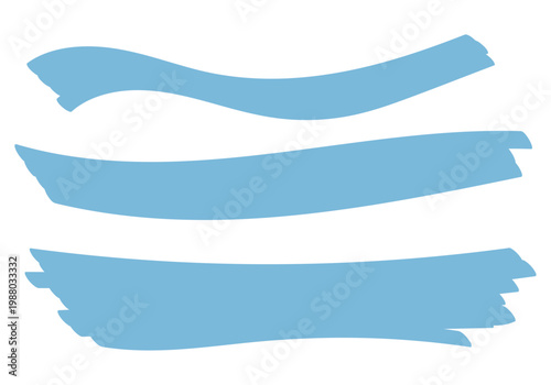 Conjunto de trazos de pincel azul claro con formas orgánicas