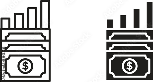 capital gain icon collection. Minimal icon and symbol