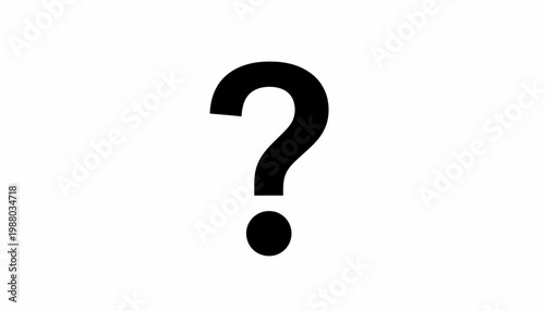 A large question mark symbol on a plain white background with a minimalist and inquisitive mood.