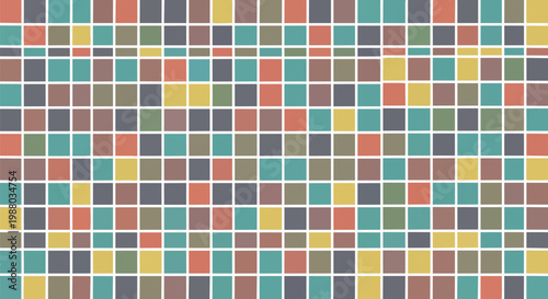 Colorful Mosaic of Geometric Squares Pattern Background