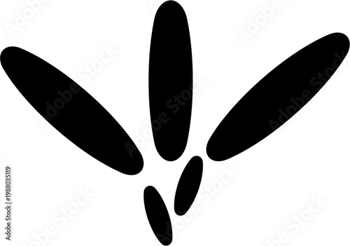 Black abstract shapes fly outward