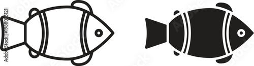 Clown fish icon collection. Minimal icon and symbol