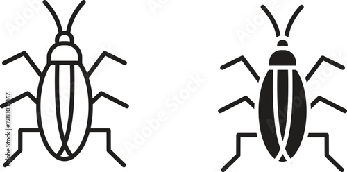 Cockroach icon collection. Minimal icon and symbol