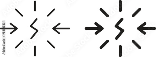 Conflict icon collection. Minimal icon and symbol