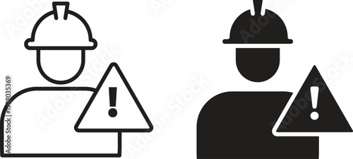 Construction risk icon collection. Minimal icon and symbol