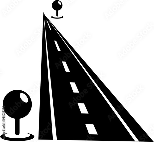 Road stretches ahead with markers