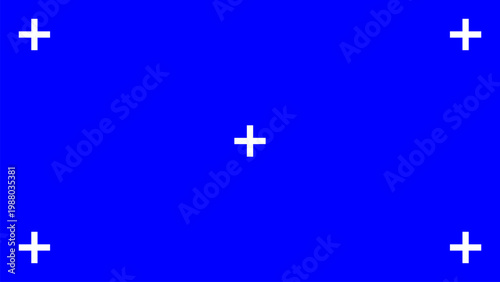 Blue screen with chroma key tracking points for video compositing and visual effects