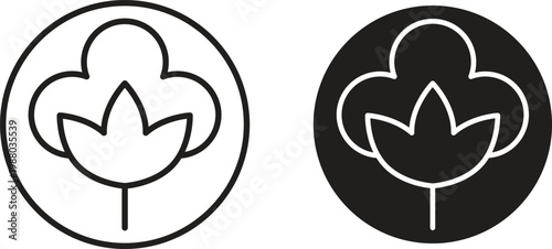 Cotton icon collection. Minimal icon and symbol