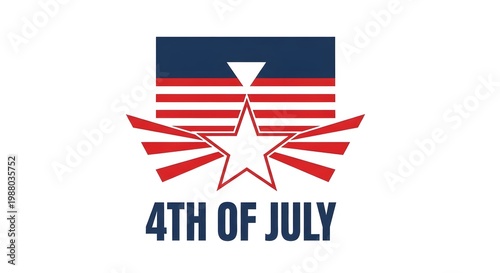 Patriotic 4th of july illustration american flag with a star and festive text Free Download Patriotic 4th of july illustration american flag with a star and festive text - GFXLoad