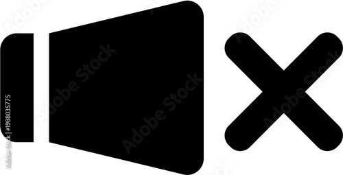 A graphic symbol shows a crossed megaphone