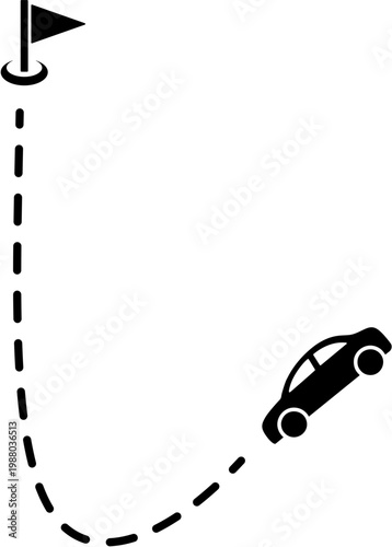 Car drives to flag on course