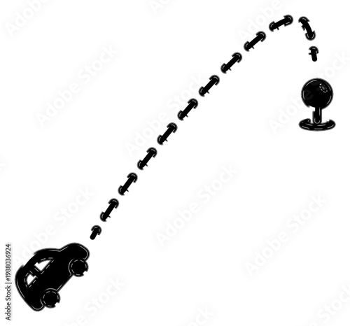 Car pulls trailer up slope