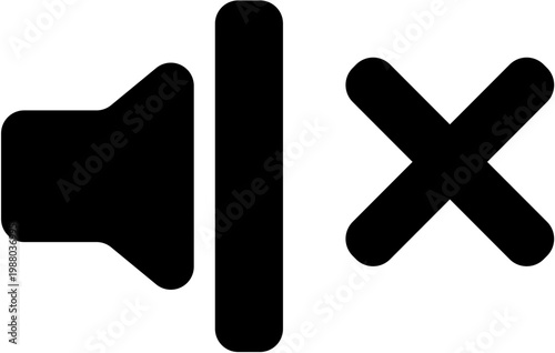 Mute button with speaker and cross symbols