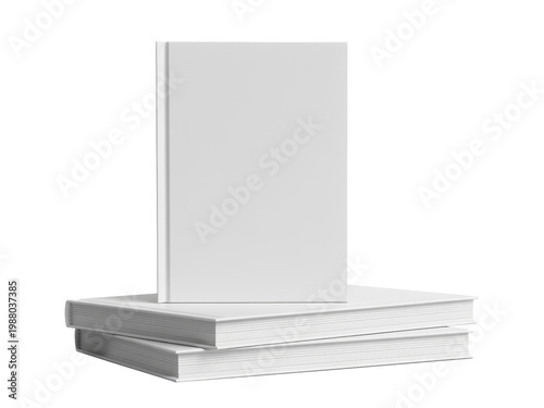 White book, Blank book, Book mockup, Book stack, Isolated books for design presentation