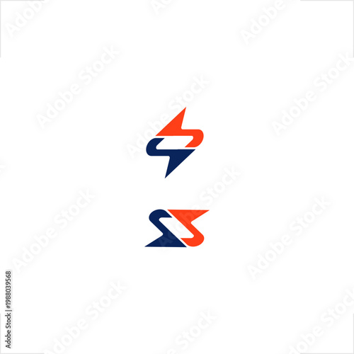Fast delivery niche logo for logistics industry featuring geometric tech style for professional branding use, combining sharp lightning shapes to represent speed, connectivity, energy, and efficient 