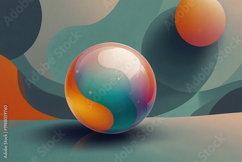 Ball marble colorfull abstract illustration background