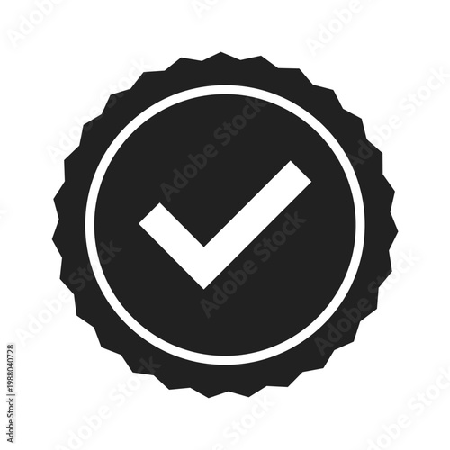 Approved or certified medal icon in flat trendy style, color editable vector icon for quality assurance, verification, trust badges, business branding, websites, apps, and marketing materials. Vector