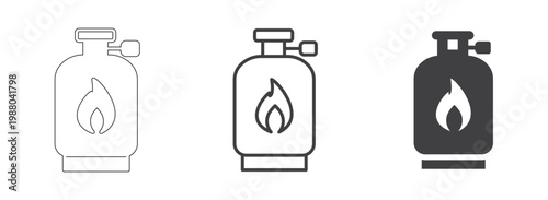 Gas Tank Icon – Propane Cylinder, Fuel Storage and Safety Symbol vector illustration