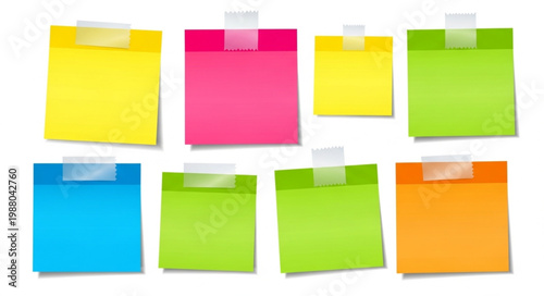 Colorful sticky note pads.