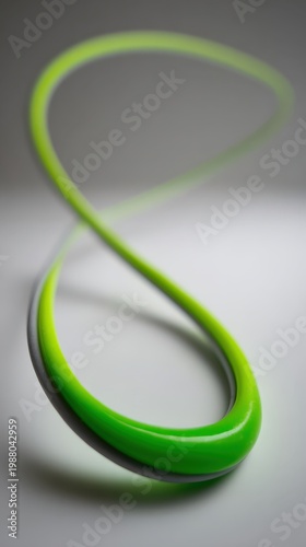 Abstract curved green line on soft background for creative designs