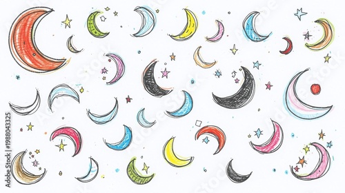 abstract background with stars and moon