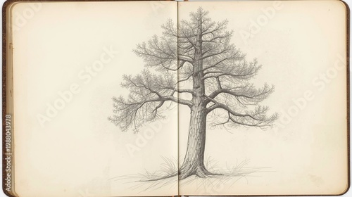 set of hand drawn tree