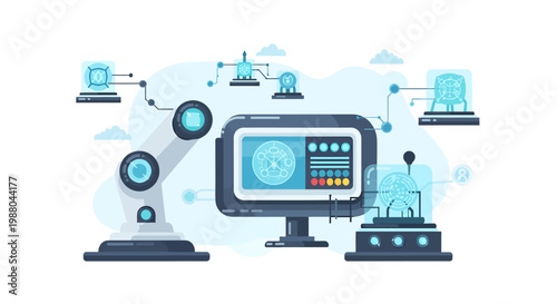Computer Monitor with Server Network Connection.