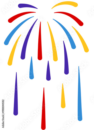 New year firework vector illustration. Fireworks with stars and sparks isolated on white background. Happy new year firework