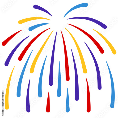 New year firework vector illustration. Fireworks with stars and sparks isolated on white background. Happy new year firework