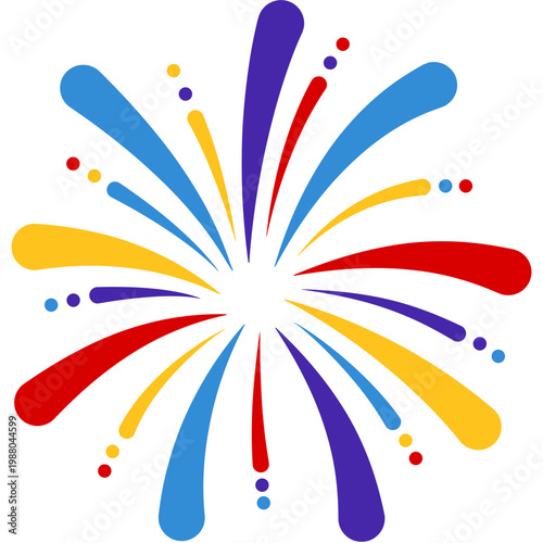 New year firework vector illustration. Fireworks with stars and sparks isolated on white background. Happy new year firework