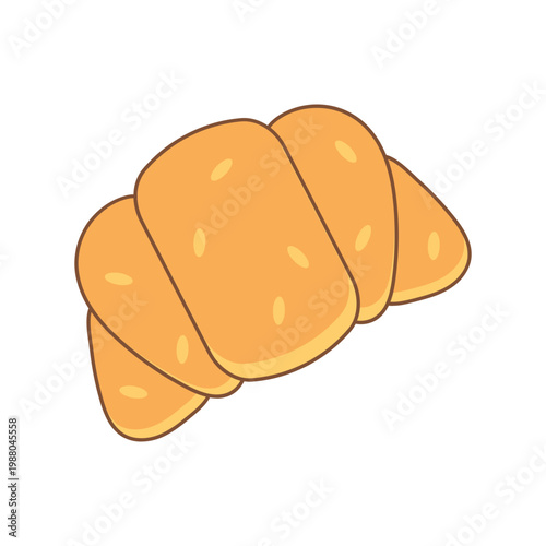Delicious Cartoon Croissant Pastry Illustration Isolated