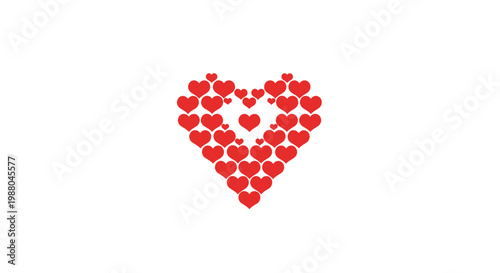Heart Shape Made of Red Hearts for Love and Romance